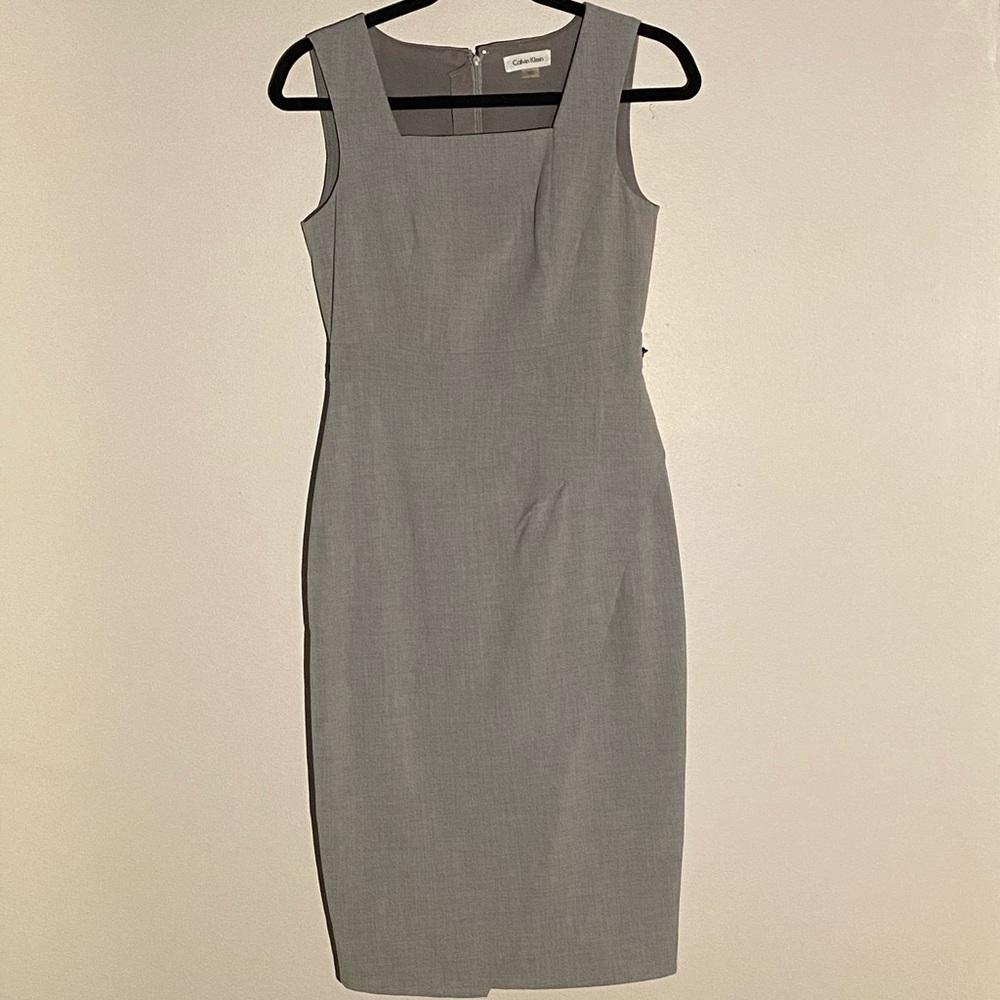 Grey mid length Calvin Klein dress